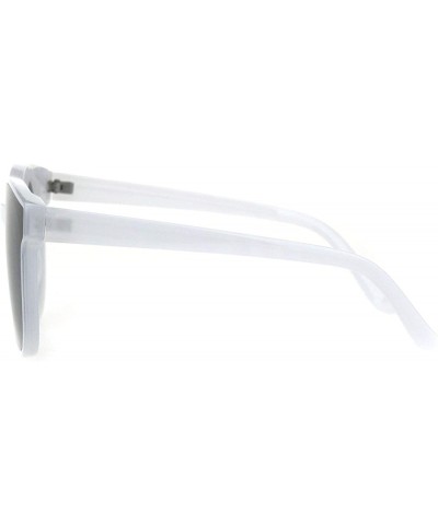 Round Womens Hippie Heart Shape Lens Horn Rim Round Plastic Sunglasses - White - CN18HZ70KQA $10.40