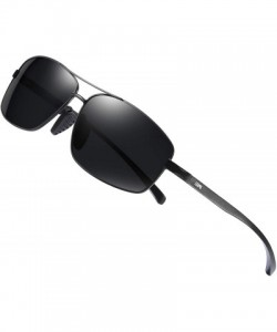 Rectangular Polarized Sunglasses Driving Rectangular - 01-black Frame / Black Lens - C918NLS3645 $10.08