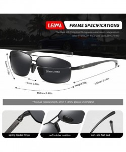 Rectangular Polarized Sunglasses Driving Rectangular - 01-black Frame / Black Lens - C918NLS3645 $10.08