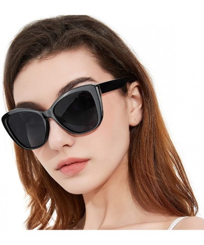 Cat Eye Cat Eye Oversized Polarized Sunglasses for Women 100% UV400 Protection Stylish Ladies Eyewear Sun Glasses - C71972200...