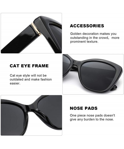 Cat Eye Cat Eye Oversized Polarized Sunglasses for Women 100% UV400 Protection Stylish Ladies Eyewear Sun Glasses - C71972200...