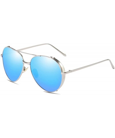 Semi-rimless Unisex HD Polarized Sunglasses for Men Women Polarized Metal Mirror UV400 Lens Protection - E - C1197AZ6XDQ $20.04