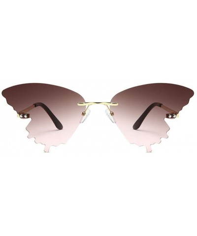 Butterfly Sunglasses - Butterfly Shaped Rimless Sunglasses Colored Transparent Glasses Butterfly Shape Eyewear - D - CW1906AL...