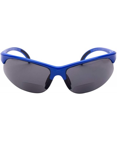 Wrap Bifocal Reading Sunglasses Outdoor Readers - Black/Blue - CA195WC2XGN $19.37