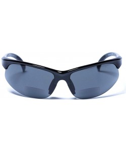 Wrap Bifocal Reading Sunglasses Outdoor Readers - Black/Blue - CA195WC2XGN $19.37