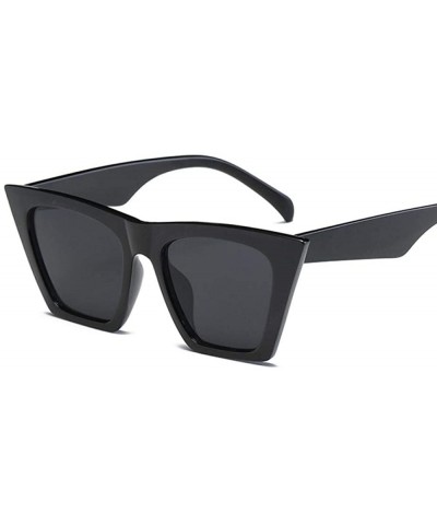 Aviator Fashion Luxury Brand Designer Vintage Flat Top Sunglasses Women Black Leopard - Black - CF18Y4S892U $9.86
