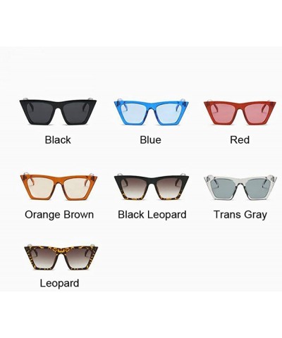 Aviator Fashion Luxury Brand Designer Vintage Flat Top Sunglasses Women Black Leopard - Black - CF18Y4S892U $9.86