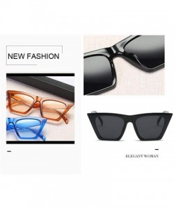 Aviator Fashion Luxury Brand Designer Vintage Flat Top Sunglasses Women Black Leopard - Black - CF18Y4S892U $9.86