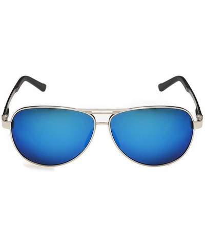 Square Mens Sunglasses Unique Frame Designed Color Lens Feature Style - Black/Blue - CP11ZBUGKRN $17.62