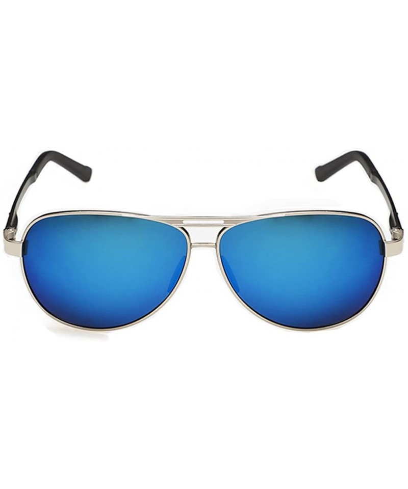 Square Mens Sunglasses Unique Frame Designed Color Lens Feature Style - Black/Blue - CP11ZBUGKRN $17.62