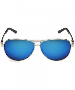 Square Mens Sunglasses Unique Frame Designed Color Lens Feature Style - Black/Blue - CP11ZBUGKRN $17.62