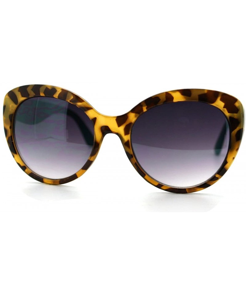 Butterfly Womens Fashion Sunglasses Stylish Round Butterfly Frame - Tortoise Green - CJ1217KF7BP $8.26