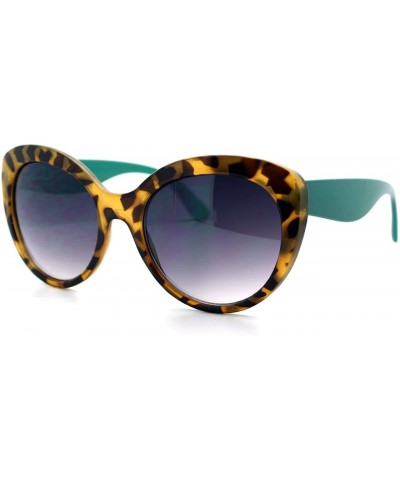 Butterfly Womens Fashion Sunglasses Stylish Round Butterfly Frame - Tortoise Green - CJ1217KF7BP $8.26