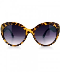Butterfly Womens Fashion Sunglasses Stylish Round Butterfly Frame - Tortoise Green - CJ1217KF7BP $8.26