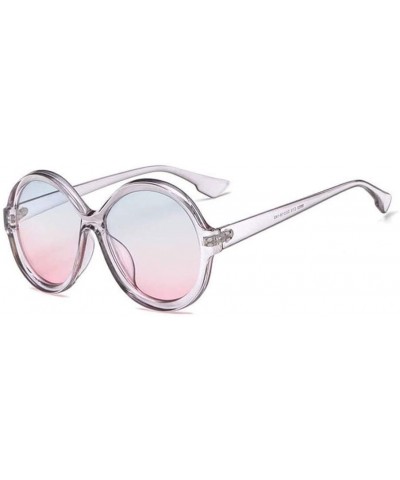 Oversized Luxury Oversized Sunglasses Women Vintage Round Gradient Shades Sunglass Ladies Sun Glasses for Woman - Gray - CN18...