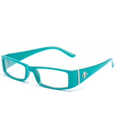 Oversized Classic Squared Sleek Fashion Clear Glasses for Women - 1857 Teal - CB11U9Q8Z1N $23.47