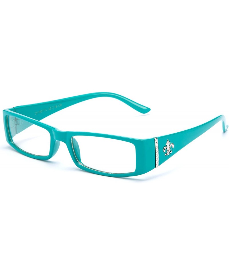 Oversized Classic Squared Sleek Fashion Clear Glasses for Women - 1857 Teal - CB11U9Q8Z1N $12.14