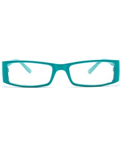 Oversized Classic Squared Sleek Fashion Clear Glasses for Women - 1857 Teal - CB11U9Q8Z1N $19.70