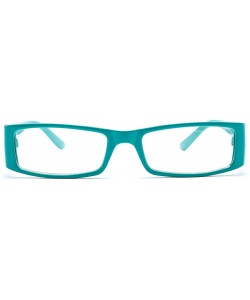 Oversized Classic Squared Sleek Fashion Clear Glasses for Women - 1857 Teal - CB11U9Q8Z1N $12.14