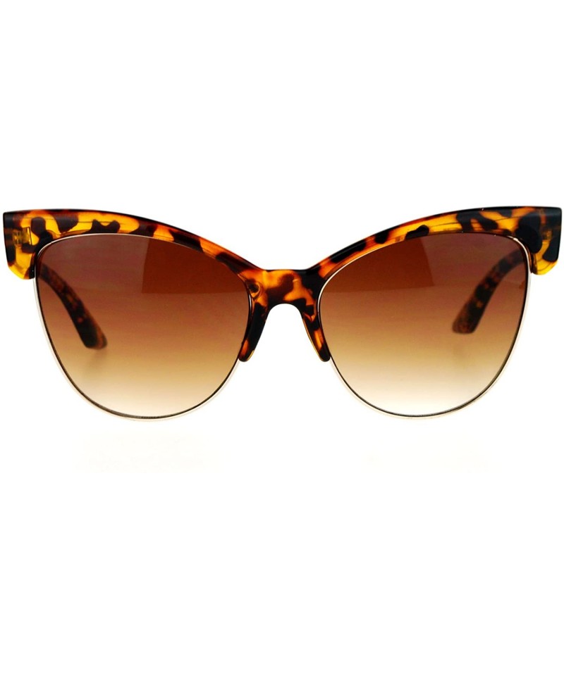 Butterfly Oversized Cateye Butterfly Sunglasses Womens Designer Fashion Shades - Tortoise (Brown) - CM187SQ0HE5 $13.63