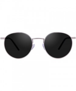 Round Round Sunglasses Polarized Sunglasses For Women Men Circle Glasses TREND ALERT - Silver Frame/Grey Polarized Lens - CM1...