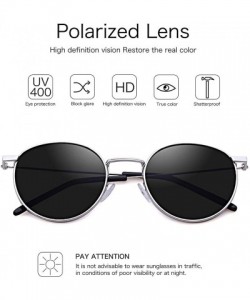 Round Round Sunglasses Polarized Sunglasses For Women Men Circle Glasses TREND ALERT - Silver Frame/Grey Polarized Lens - CM1...