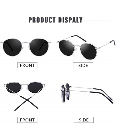 Round Round Sunglasses Polarized Sunglasses For Women Men Circle Glasses TREND ALERT - Silver Frame/Grey Polarized Lens - CM1...