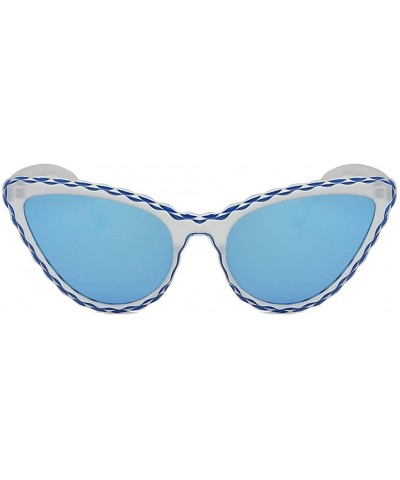 Oversized Womens Cat Eye Sunglasses GorNorriss - Blue Lens/Blue Frame - CP18QL5MRTU $6.13