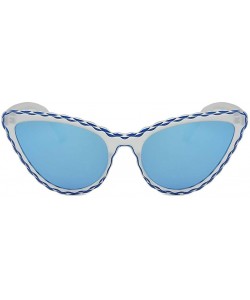 Oversized Womens Cat Eye Sunglasses GorNorriss - Blue Lens/Blue Frame - CP18QL5MRTU $6.13