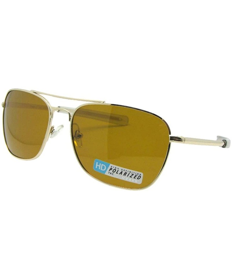 Aviator Straight Temple Polarized High Density Lenses HD5 - Gold Frame-hd Polarized Lenses - CK18CWIHYAY $12.40