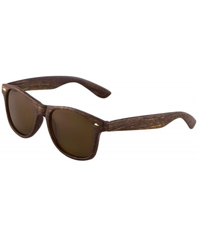 Wayfarer Retro Classic Glasses Wood Pattern Frame Brown Lens Mens Womens Fashion Eyewear - Chestnut - CQ185GG672T $8.95