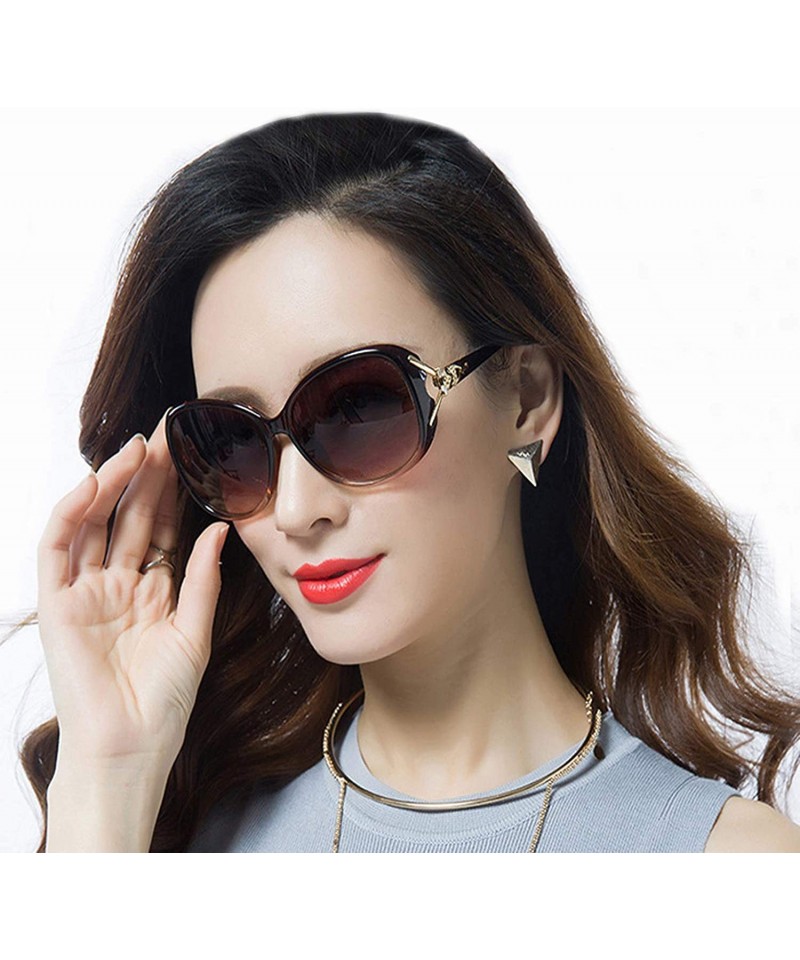 Oversized Oversize Women Sunglasses Polarized UV Protection Shades Lens - Brown - CC19603E728 $25.19