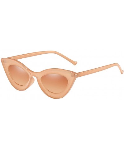 Cat Eye Sunglasses for Men and Women Cat Eye Sunglasses Glasses Shades Vintage Retro Style - Khaki - CC1905ZZUD6 $16.67