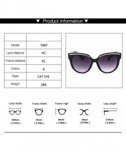 Oval Marque De Luxe Sunglasses Oculos Sol Feminino Womens Vintage Cat Eye Black Clout Goggles Glasses - Black - C0197A33R53 $...