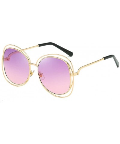 Round Sunglasses Vintage Colored Glasses - Purple Powder - CY18W0QY6T8 $30.99