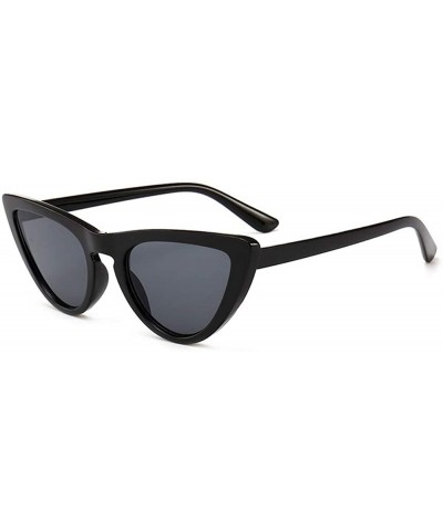 Cat Eye Sunglasses Fashion Trend Small Frame Cat-Eye Sunglasses Multicolor - Light Black Frame Grey - CY18TMRK3XY $10.65
