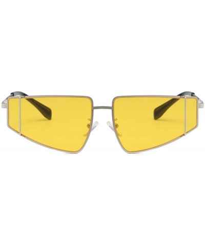 Rectangular Sunglasses - Irregular Shape Frame Sun Glasses for Men/Women Unisex Retro Vintage Style Street Beat Eyewear - CS1...