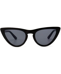 Cat Eye Sunglasses Fashion Trend Small Frame Cat-Eye Sunglasses Multicolor - Light Black Frame Grey - CY18TMRK3XY $10.65