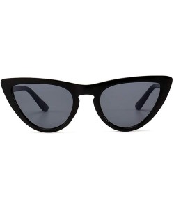 Cat Eye Sunglasses Fashion Trend Small Frame Cat-Eye Sunglasses Multicolor - Light Black Frame Grey - CY18TMRK3XY $10.65