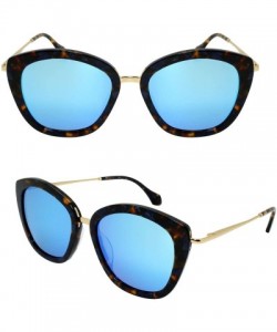 Cat Eye Designer Inspired Handmade Acetate Cat Eye Oval Sunglasses with Quality UV CR39 Lens Gift Package - CJ18R699AHE $48.65