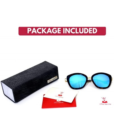 Cat Eye Designer Inspired Handmade Acetate Cat Eye Oval Sunglasses with Quality UV CR39 Lens Gift Package - CJ18R699AHE $48.65