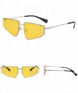 Rectangular Sunglasses - Irregular Shape Frame Sun Glasses for Men/Women Unisex Retro Vintage Style Street Beat Eyewear - CS1...