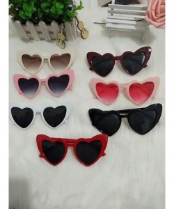 Oversized Women Lovely Heart Shape Over-sized Sunglasses Halloween Cat Eye Retro Sun Glasses UV400 - White Frame 1 Pack - CV1...