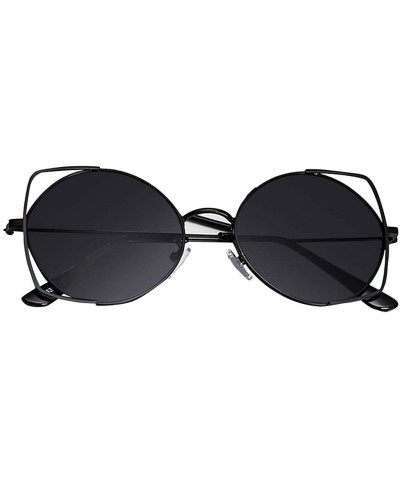 Rimless Sunglasses For Women - Cat Eye Mirrored Flat Lenses Metal Frame Eyewear Hollow Personality Glasses - CC18S9Q3IHG $7.44