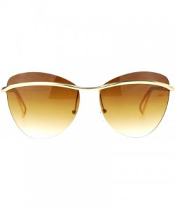 Butterfly Womens Rimless Fashion Sunglasses Metal Bar Across Butterfly Frame UV 400 - Gold (Brown) - CB1884ZW8C9 $14.76