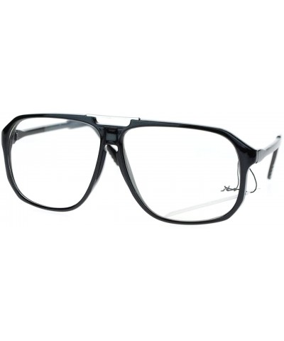 Square Nerdy Urkel Thin Plastic Vintage Retro Oversize Clear Lens Eye Glasses - Black - C911YWUQWX5 $19.45