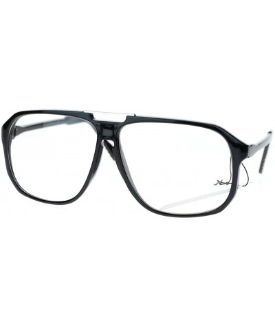 Square Nerdy Urkel Thin Plastic Vintage Retro Oversize Clear Lens Eye Glasses - Black - C911YWUQWX5 $8.30