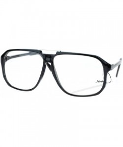 Square Nerdy Urkel Thin Plastic Vintage Retro Oversize Clear Lens Eye Glasses - Black - C911YWUQWX5 $8.30