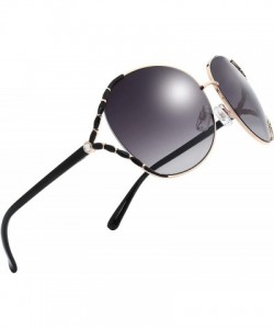 Aviator Classic Crystal Elegant Women Beauty Design Sunglasses Gift Box - L113-gold - CM18M0TUWRT $14.54