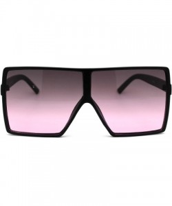 Oversized Retro Oversize Large Rectangular Mobster Flat Top Sunglasses - Matte Black Black Pink - C418XGY6K93 $15.16